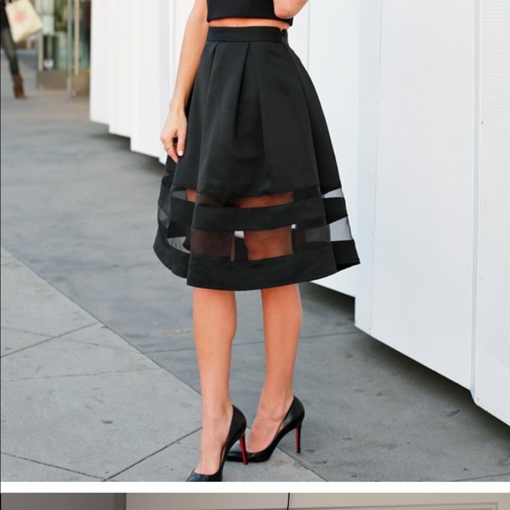 Express Sheer Panel Skirt